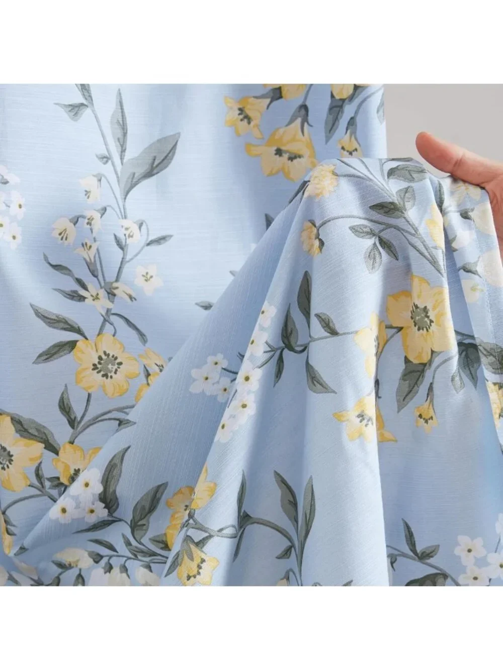 Floral Shower Curtain, Cotton-Rich, Timeless Garden Design, Farmhouse Decor